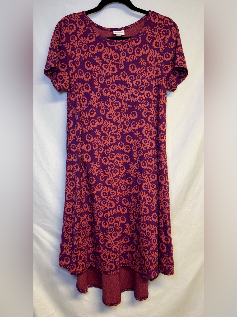 LuLaRoe Purple Dress with Orange Floral Print